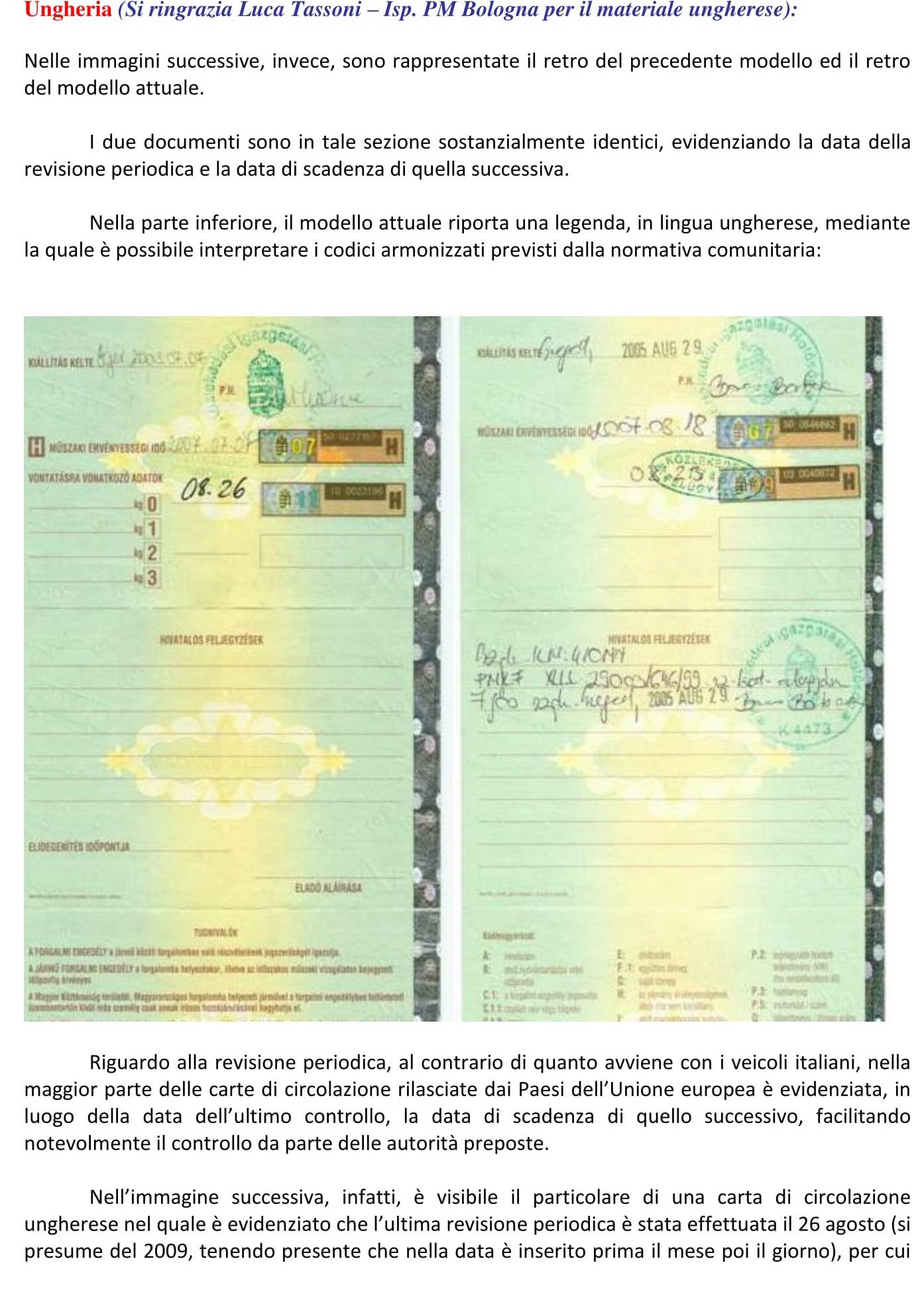 revisione auto ungheria